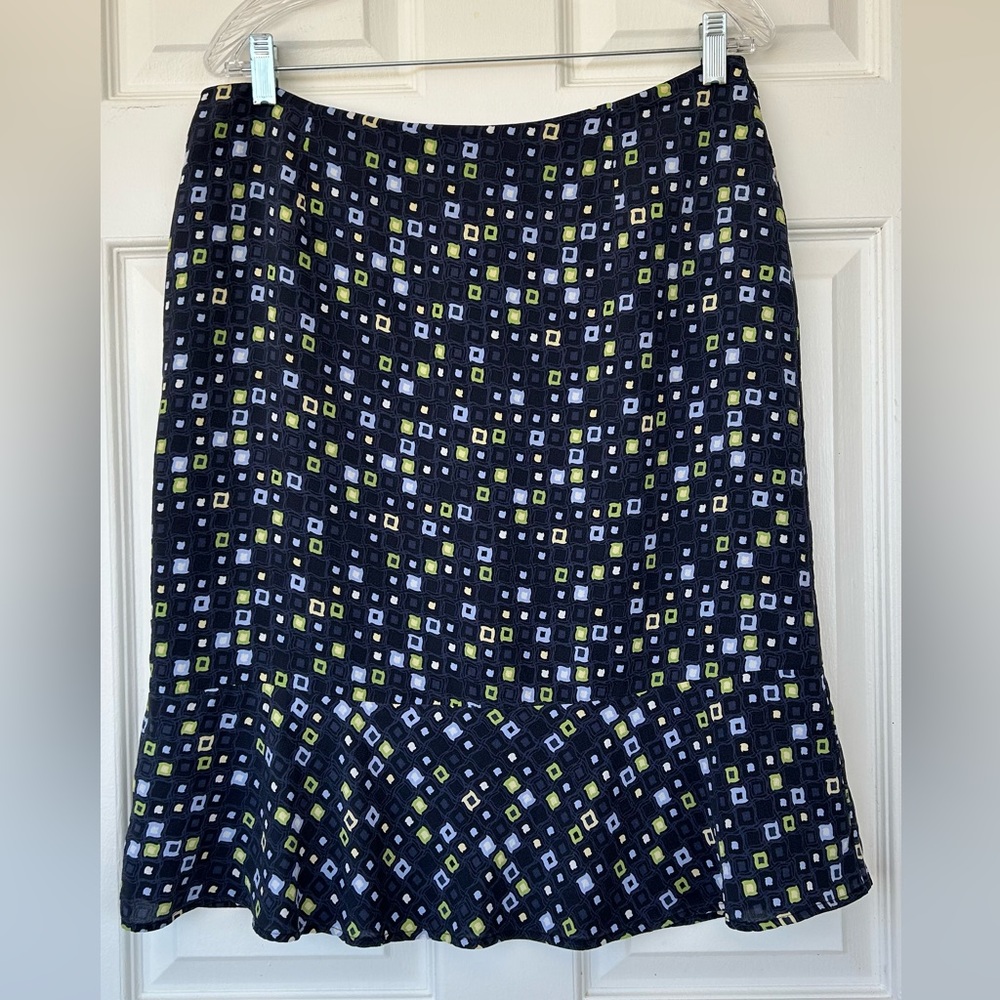 Talbots Silk Skirt With Ruffle Hem Size 14